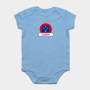 Samoa Country Badge - Samoa Flag Baby Bodysuit